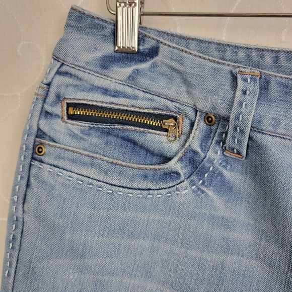 INC Denim‎ Womens Jean Shorts Size 6 Blue Bermuda Capri Pockets Regular Fit - Picture 4 of 6